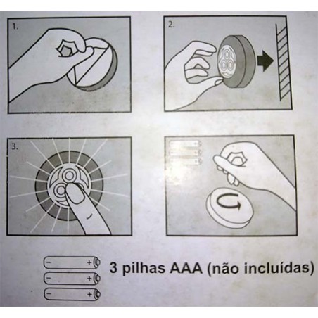 Lanterna 3 Led com Adesivo fixação