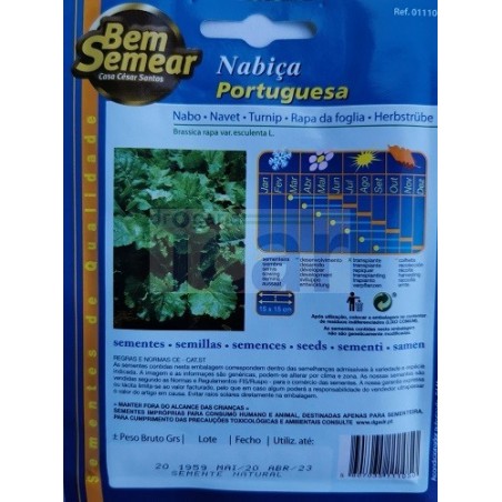 Portuguese Turnip Greens Seeds (Nabiça) 25gr